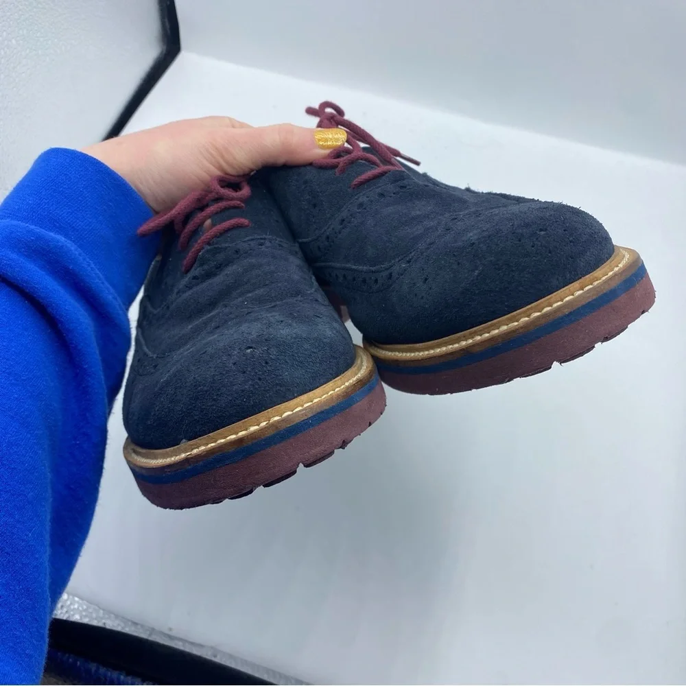 To Boot Navy Suede Oxfords with‎ Burgundy Laces size 11.5 formal holiday office